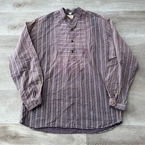 Vintage Wah Maker Shirt Mens Large Stripes Western MADE IN USA Distress Faded